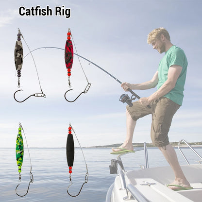 4PCS Catfish Float Rigs with Hook Fishing Bobbers High Buoyancy Catfishing Floats Catfish Rattling Line Float Fishing Tackles The Clovii's Extravaganza!!!