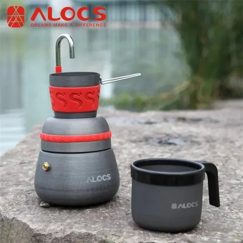 Outdoor Coffee Pot Aluminum Alloy Mocha Siphon Pot Camping Coffee Stove ALOCS CW-EM01 Self-drive Hike Outdoor Ccoffee Brewing The Clovii's Extravaganza!!!