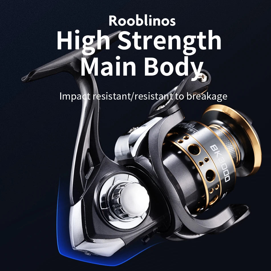 Rooblinos BK Spinning Fishing Reels For Saltwater Freshwater Metal Spool Left/Right Interchangeable Trout Carp Fishing Tackle CMBs Fishing and Outdoor Gear