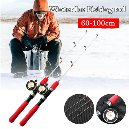 Winter Portable Travel Ice Fishing Rods Tackle Pole Fishing Reels Fishing Tackle CMBs Fishing and Outdoor Gear