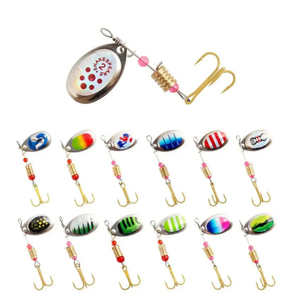 Many kinds Blade Rotating Spinner Metal Lure Brass Hard Artificial Spoon Bait Copper Freshwater Creek Trout Fishing Tackle The Clovii's Extravaganza!!!