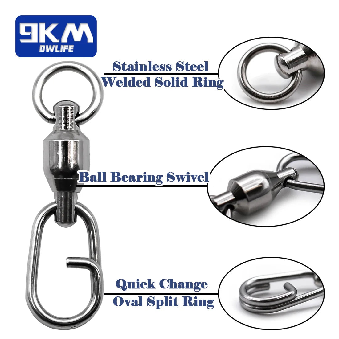 Fishing Swivels Snap Ball Bearing Swivel 25~100Pcs Stainless Split Ring Fishing Snap Rolling Swivel Carp Fishing Lure Connectors The Clovii's Extravaganza!!!