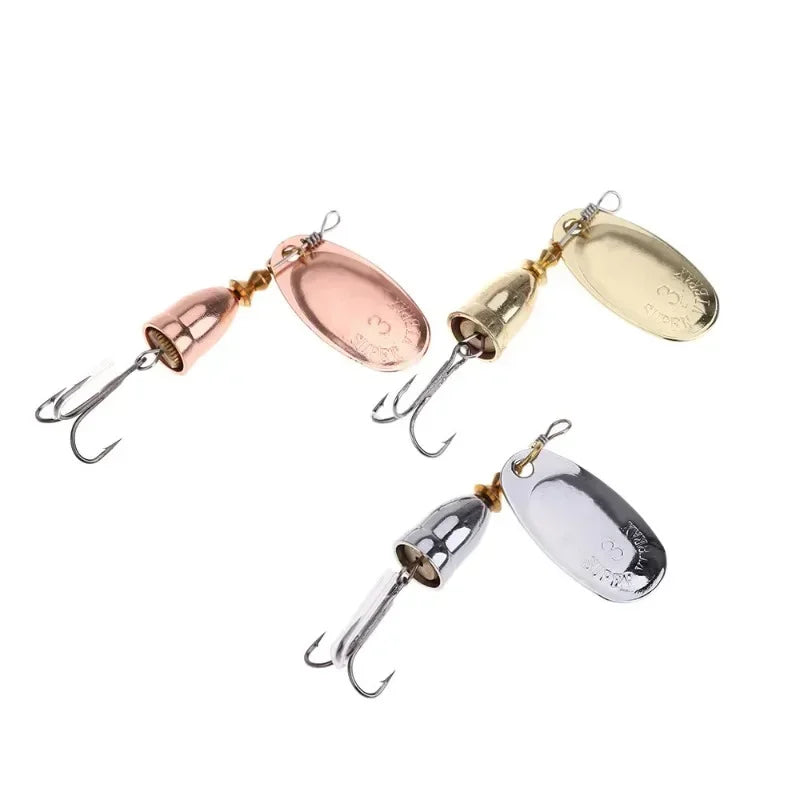 Spoon Shaped Sequin Rotating Spinner Metal Bait Brass Hard Artificial Spoon Bait Copper Freshwater Trout Fishing Tackle The Clovii's Extravaganza!!!