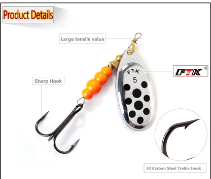 3.9g-15g Metal Spiner Bait Fishing Lure Spinner Fishing Spoon Lure Spinnerbait Hard Artificial Bait Pike Tackle The Clovii's Extravaganza!!!