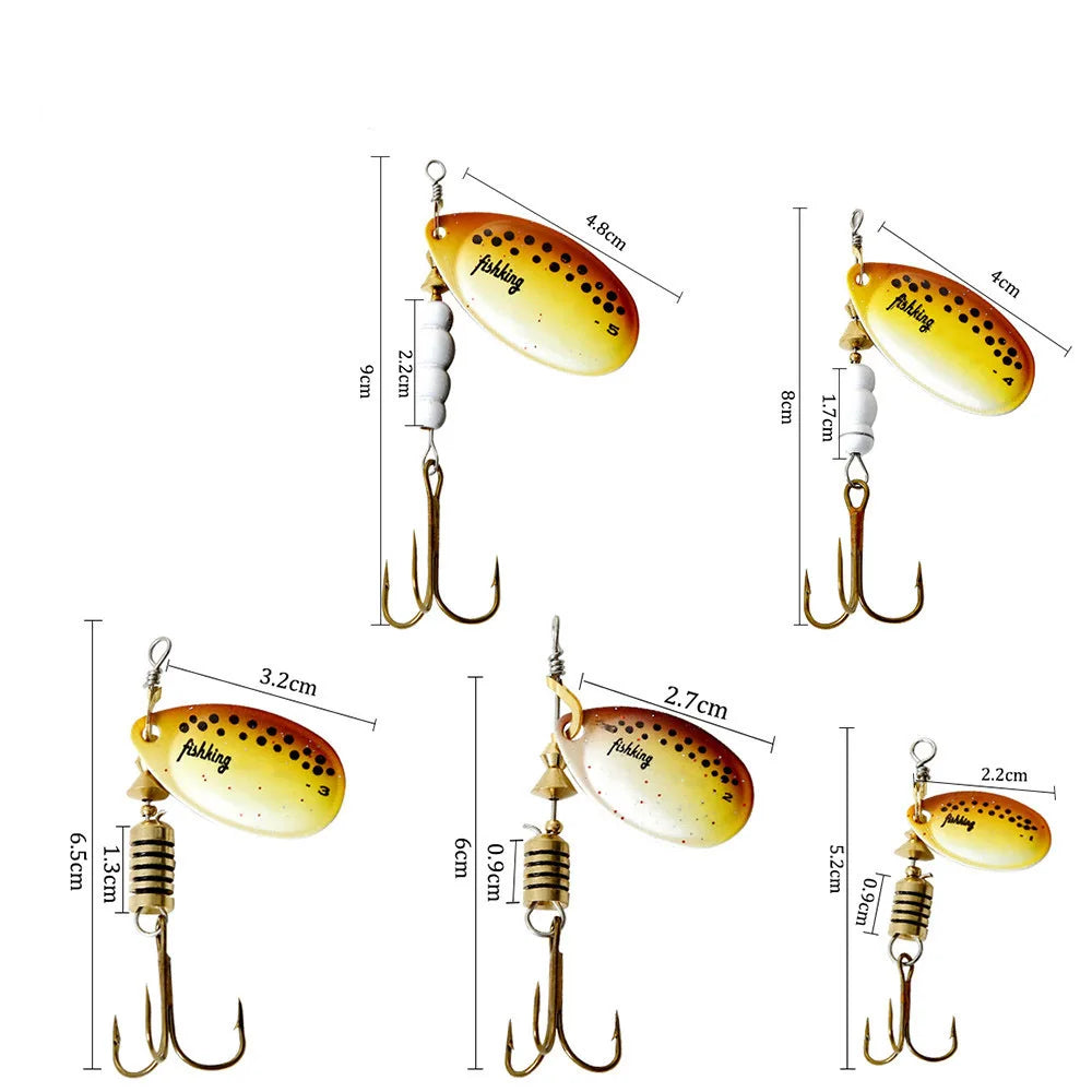 Spinner Bait Fishing Lure 3.9g 4.6g 7.4g 10.8g 15g Rotating Spinners Spoon Lures pike Metal With Treble Hooks Fishing goods The Clovii's Extravaganza!!!