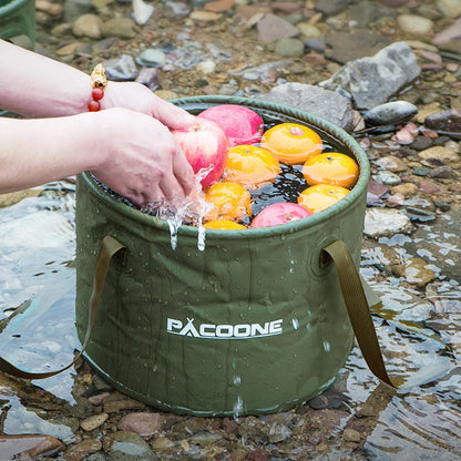 PACOONE Foldable Round Bucket Outdoor Travel Portable Water Basin Storage Bucket Camping Equipment CMBs Fishing and Outdoor Gear