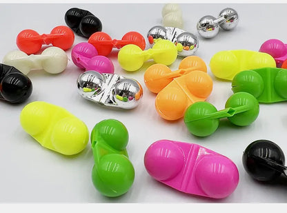 15 PCS Fishing Double Rattle Beads Catfish Lure Rig Fishing Tools Line Rattles Beads Plastic Accessory for Catfish The Clovii's Extravaganza!!!