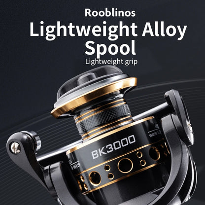 Rooblinos BK Spinning Fishing Reels For Saltwater Freshwater Metal Spool Left/Right Interchangeable Trout Carp Fishing Tackle CMBs Fishing and Outdoor Gear