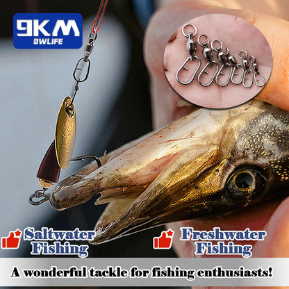 Fishing Swivels Snap Ball Bearing Swivel 25~100Pcs Stainless Split Ring Fishing Snap Rolling Swivel Carp Fishing Lure Connectors The Clovii's Extravaganza!!!