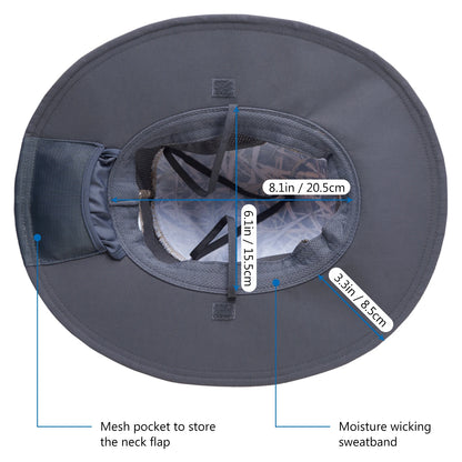 Bassdash Removable Fishing Bucket Hat Shaded Outdoor UPF 50+Sun Water Resistant Cap with Detachable Neck Flap Hiking Camping The Clovii's Extravaganza!!!