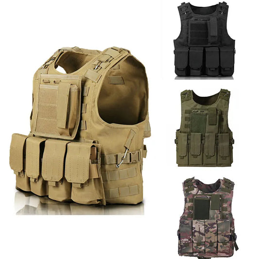 Tactical Vest CS Game Airsoft Assault Molle Vest Equipment Outdoor Clothing Hunting Camouflage Vest Combat Security Waistcoat CMBs Fishing and Outdoor Gear