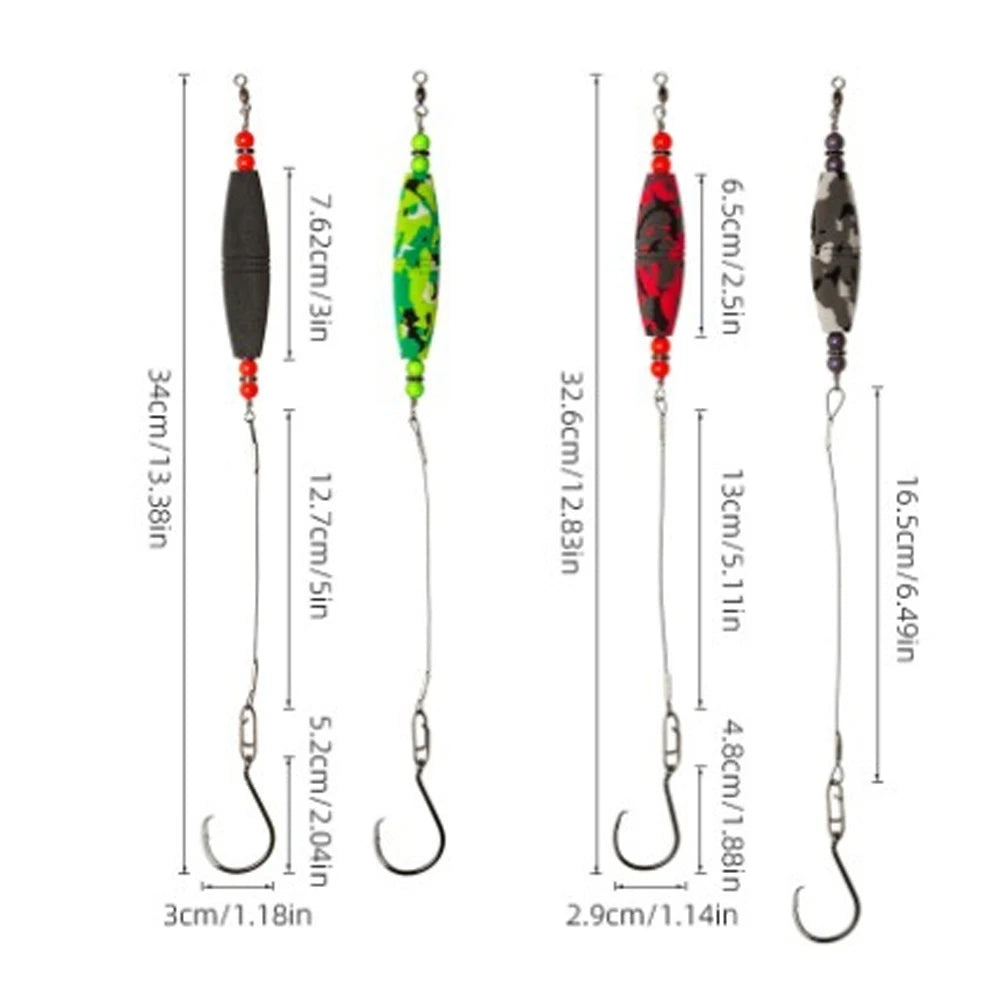 4PCS Catfish Float Rigs with Hook Fishing Bobbers High Buoyancy Catfishing Floats Catfish Rattling Line Float Fishing Tackles The Clovii's Extravaganza!!!