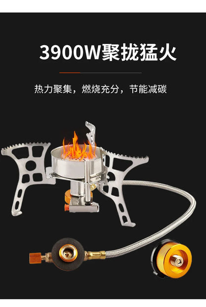 Widesea Camping Tourist Burner 3000W Gas Stove Cookware Portable Furnace Picnic Barbecue Tourism Supplies Outdoor Recreation The Clovii's Extravaganza!!!