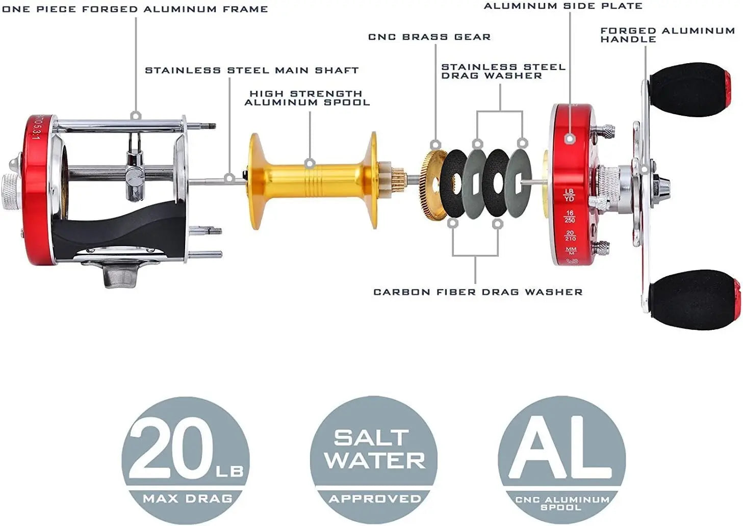 Rover Round Baitcasting Reel, Perfect Conventional Reel for Catfish, Salmon/Steelhead, Striper Bass and Inshore Saltwater Fishin The Clovii's Extravaganza!!!