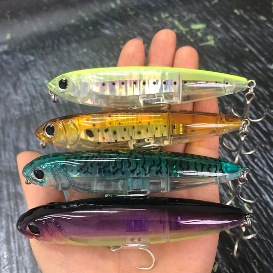 17g Surface Pencil Fishing Lures Walk the Dog Floating Wobbler Laser Artificial Bait for Trout Bass Top Water Swimbait Equipment The Clovii's Extravaganza!!!