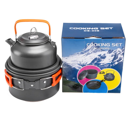 Camping Cooker Set Cookware Kit Outdoor Pot Pan Stove Kettle Cups Tableware Tourist Dishes Nature Hike Equipment The Clovii's Extravaganza!!!