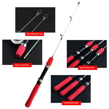 Winter Portable Travel Ice Fishing Rods Tackle Pole Fishing Reels Fishing Tackle CMBs Fishing and Outdoor Gear