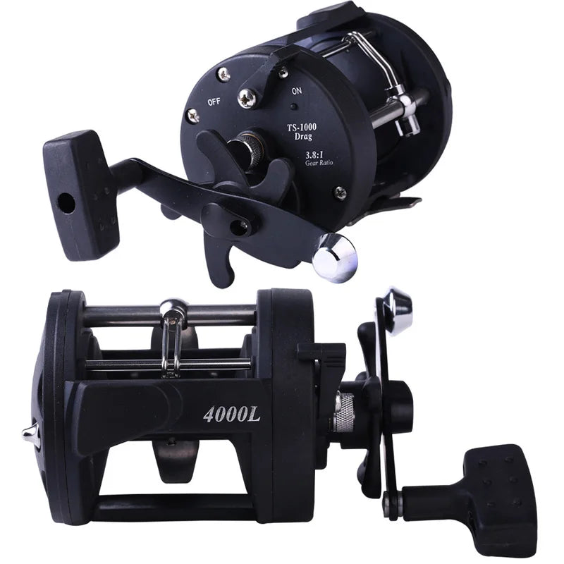 Sougayilang Saltwater Fishing Reels Cast Drum Wheel Trolling Casting Reel Boat Ocean Fishing Reel Round Baitcasting Reel Pesca CMBs Fishing and Outdoor Gear