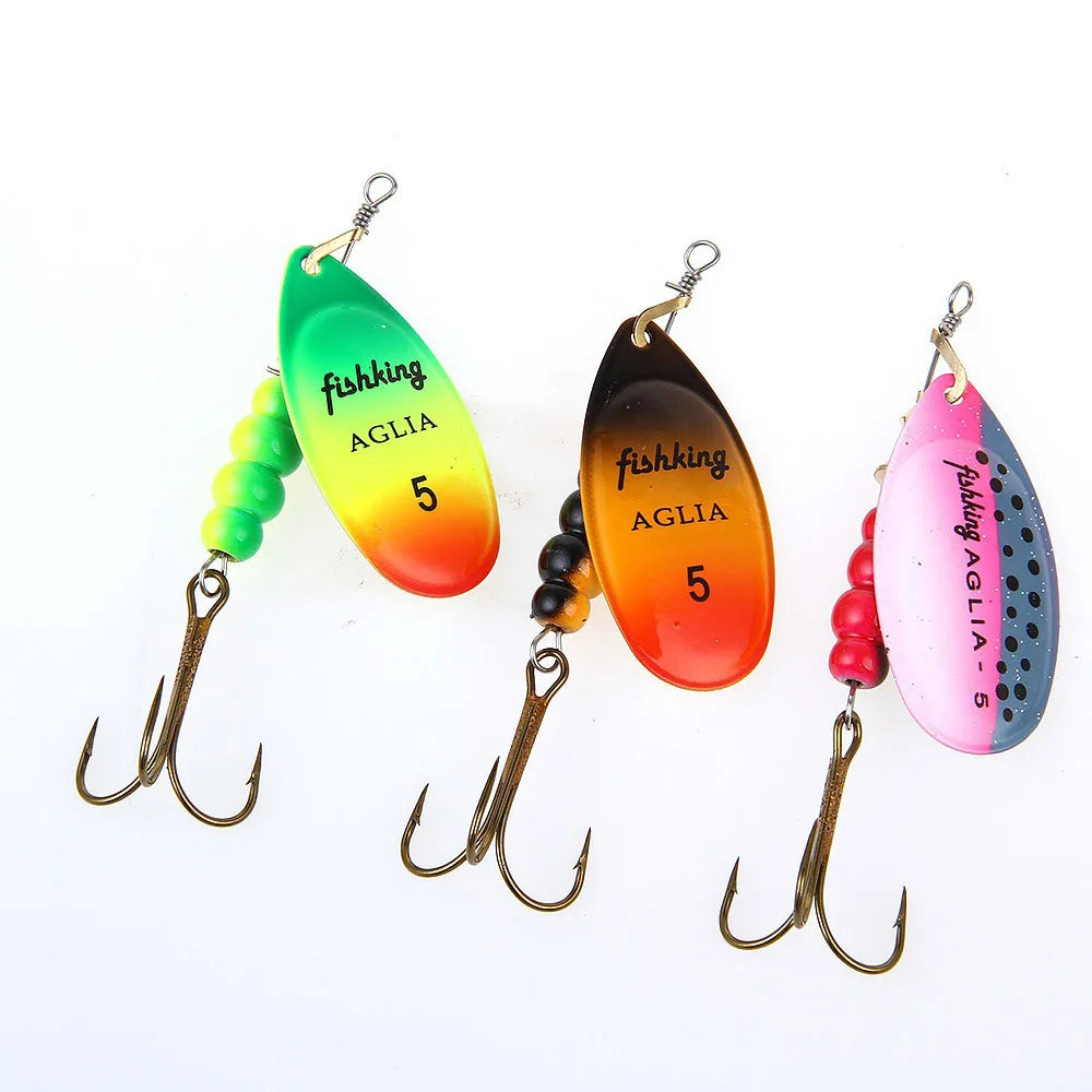 Spinner Bait Fishing Lure 3.9g 4.6g 7.4g 10.8g 15g Rotating Spinners Spoon Lures pike Metal With Treble Hooks Fishing goods The Clovii's Extravaganza!!!