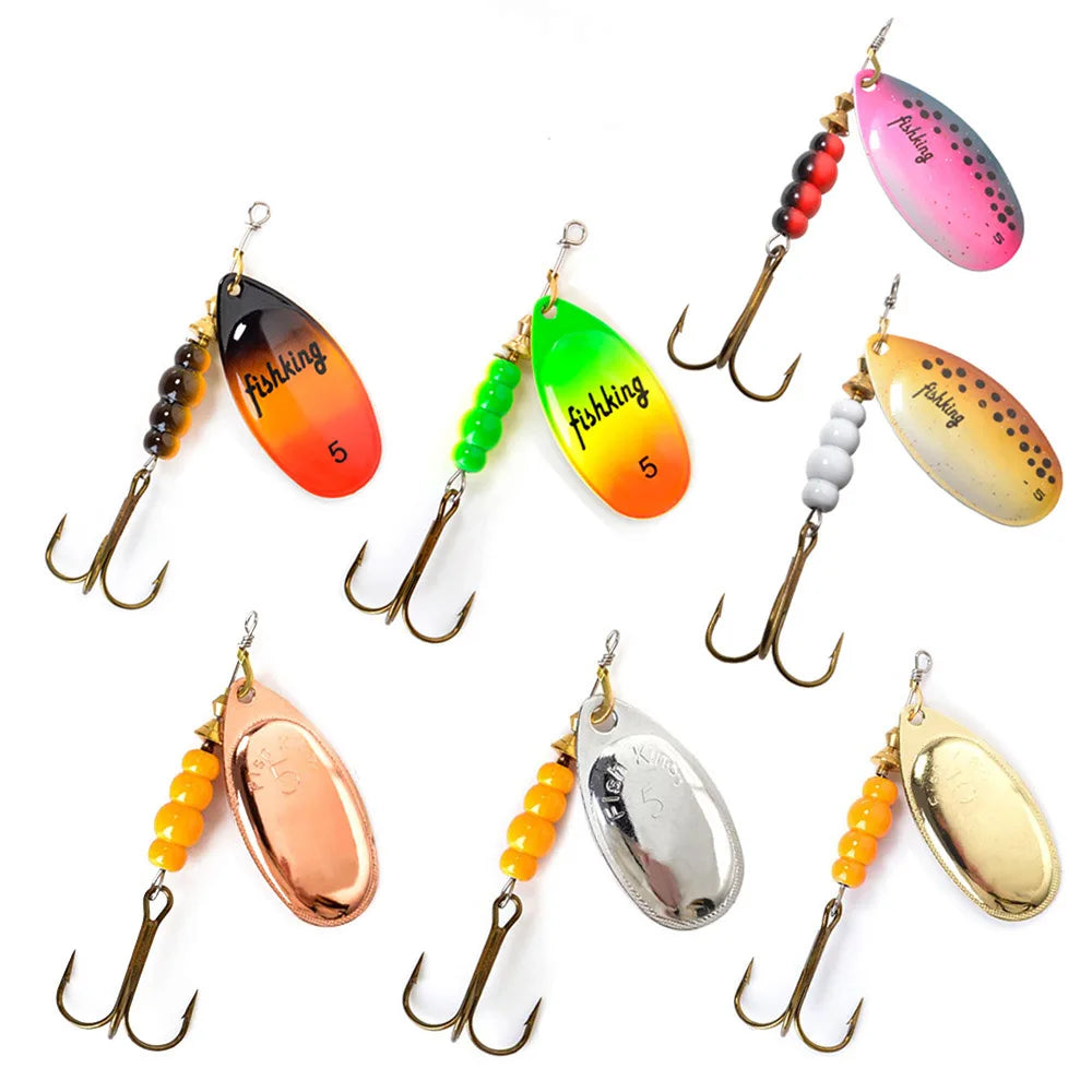 Spinner Bait Fishing Lure 3.9g 4.6g 7.4g 10.8g 15g Rotating Spinners Spoon Lures pike Metal With Treble Hooks Fishing goods The Clovii's Extravaganza!!!