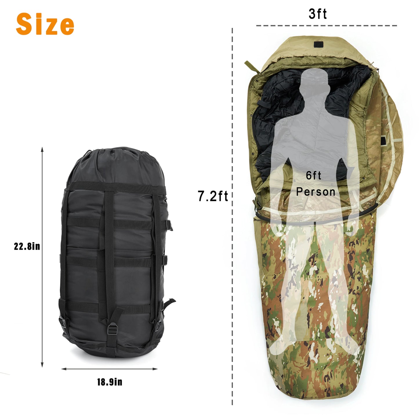 Akmax Army Military Modular Sleeping Bags System, Multi Layered with Bivy Cover for All Season, Woodland/Multicam The Clovii's Extravaganza!!!