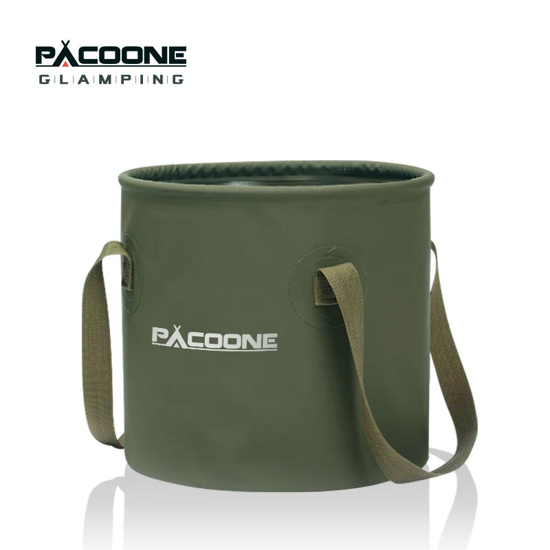 PACOONE Foldable Round Bucket Outdoor Travel Portable Water Basin Storage Bucket Camping Equipment CMBs Fishing and Outdoor Gear