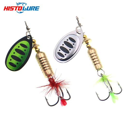 12g Rotating Spinner Fishing Lure Spoon Sequins Metal Hard Bait Wobblers Bass Pesca With Feather Hooks The Clovii's Extravaganza!!!