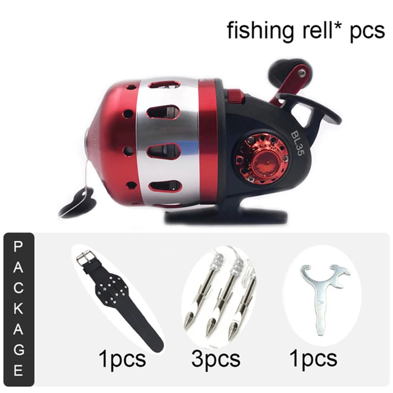 Metal Fishing Boat BL35 Red/blue Shooting Fish Reel Set Speed Ratio 3.6:1 Outdoor Fishing Fish Reel Sling Novice Package The Clovii's Extravaganza!!!