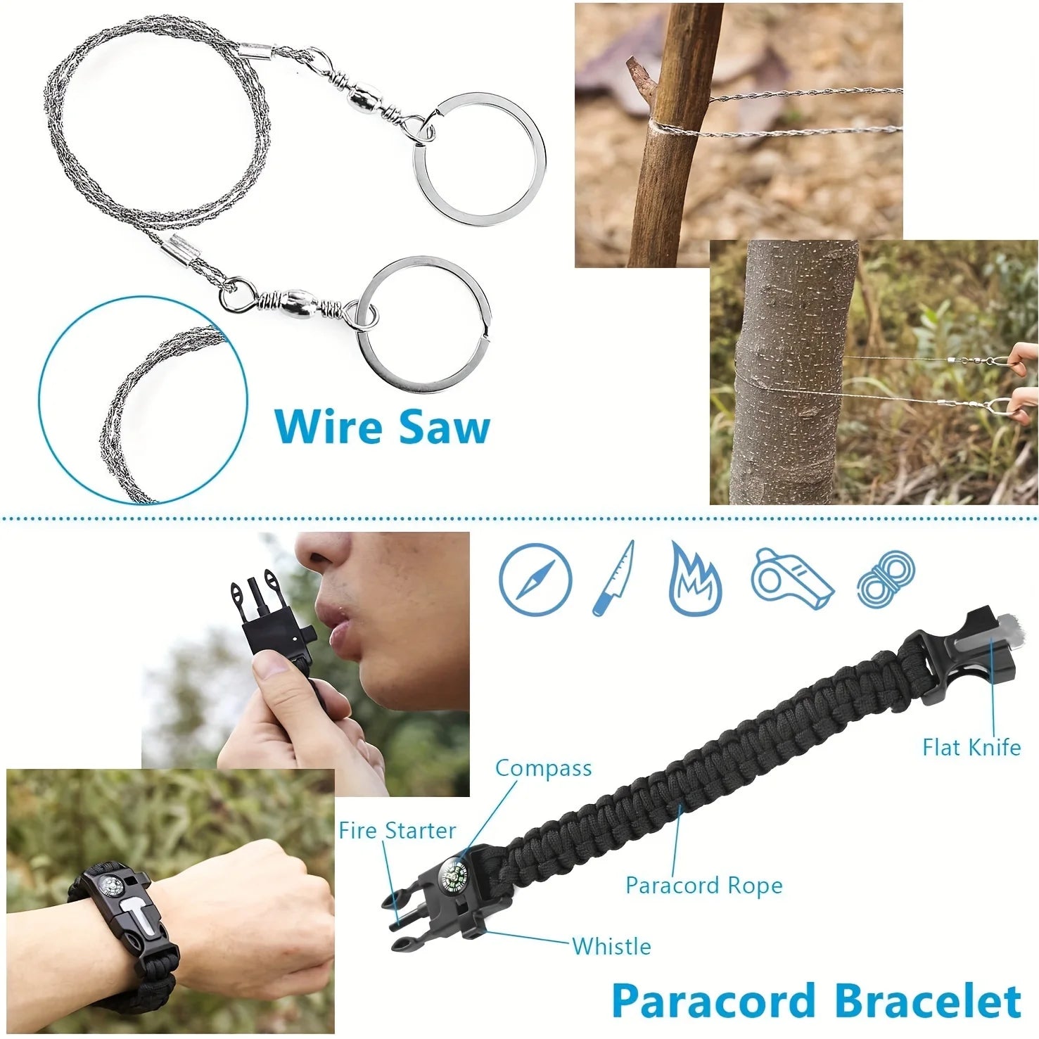 Multi functional survival tools, outdoor camping equipment, outdoor survival emergency supplies kit CMBs Fishing and Outdoor Gear