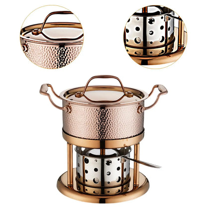 Alcohol Stove Hot Pot Stainless Steel Thick Sturdy Cookware Small Hot Pot Ramen Pot for Camping Restaurants BBQ Picnic Home Use The Clovii's Extravaganza!!!