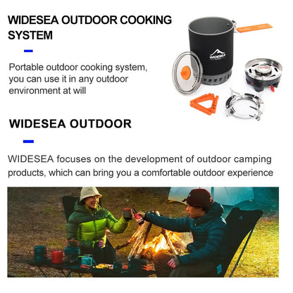 Widesea Camping Cooking System Heat Exchanger Outdoor Gas Stove Burner Tourist Pot Cup Cookware Tableware Tourism Bowler Dishes The Clovii's Extravaganza!!!