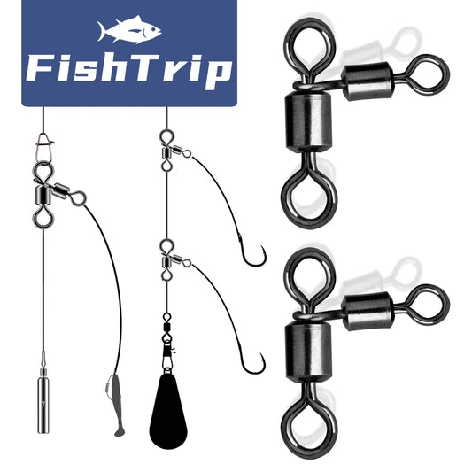 FishTrip Triangle Joint Rolling Swivels 3 Way Swivels Connector Catfish Fishing Accessories for Bottom Bouncing Rig, Catfish Rig The Clovii's Extravaganza!!!