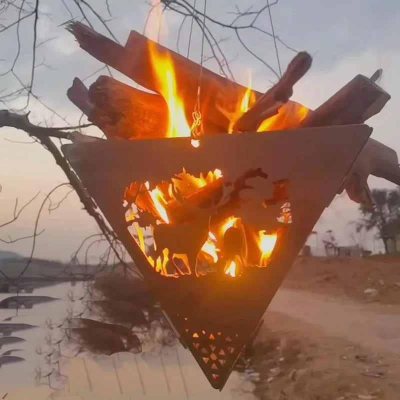 Triangle Bonfire Stove, Barbecue Hanger, Camping Firewood Convenient Tactical Accessories, Survival Equipment, Outdoor Supplies, The Clovii's Extravaganza!!!