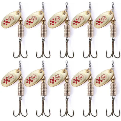 10Pcs Fishing Lure Sequins Crankbait  Spinner Spoon Metal Bait Spoon Baits for Bass Trout Perch Pike Rotating 6.7cm 6/7g The Clovii's Extravaganza!!!