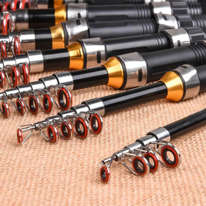 Outdoor Fishing Telescopic Mini Fishing Rods Super Hard Carbon Steel Rivers Lakes Fishing Rod Portable Sea Pole Equipment CMBs Fishing and Outdoor Gear