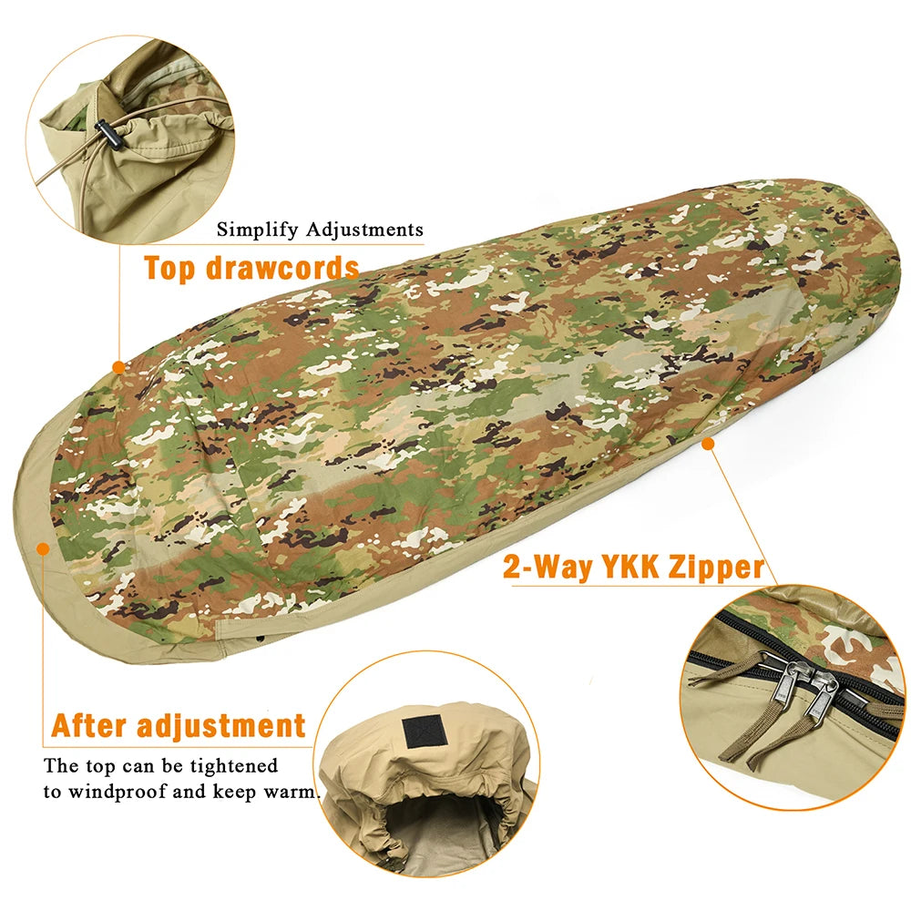 Akmax Army Military Modular Sleeping Bags System, Multi Layered with Bivy Cover for All Season, Woodland/Multicam The Clovii's Extravaganza!!!