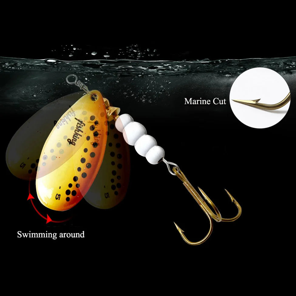 Spinner Bait Fishing Lure 3.9g 4.6g 7.4g 10.8g 15g Rotating Spinners Spoon Lures pike Metal With Treble Hooks Fishing goods The Clovii's Extravaganza!!!