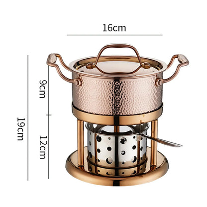 Alcohol Stove Hot Pot Stainless Steel Thick Sturdy Cookware Small Hot Pot Ramen Pot for Camping Restaurants BBQ Picnic Home Use The Clovii's Extravaganza!!!