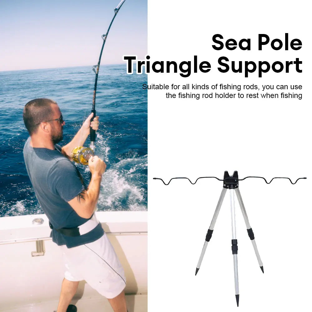 Fishing Rods Support Frame 3-folded Fishing Rod Rest Base Load-bearing Telescopic Fishing Rod Bracket Stand Holder Tripod CMBs Fishing and Outdoor Gear