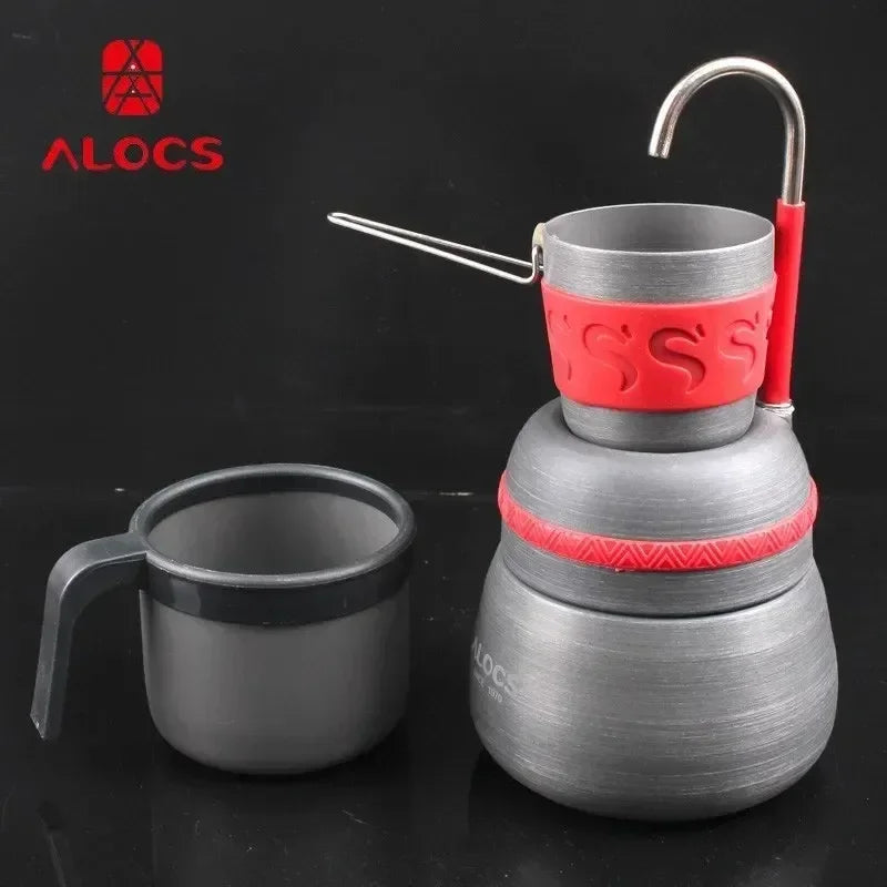 Outdoor Coffee Pot Aluminum Alloy Mocha Siphon Pot Camping Coffee Stove ALOCS CW-EM01 Self-drive Hike Outdoor Ccoffee Brewing The Clovii's Extravaganza!!!