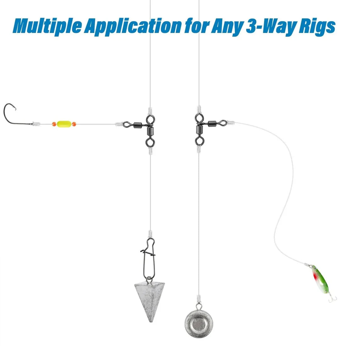 FishTrip Triangle Joint Rolling Swivels 3 Way Swivels Connector Catfish Fishing Accessories for Bottom Bouncing Rig, Catfish Rig The Clovii's Extravaganza!!!