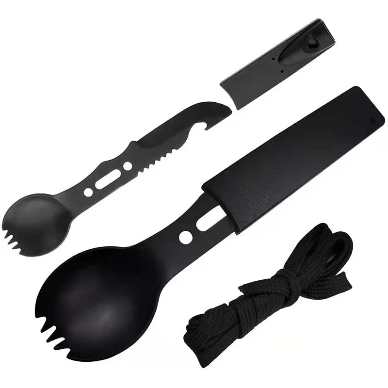 Camping Tableware Outdoor Stainless Steel Knife Fork Spoon Portable Multi-function Picnic Cutlery Outdoor Camping Equipment CMBs Fishing and Outdoor Gear