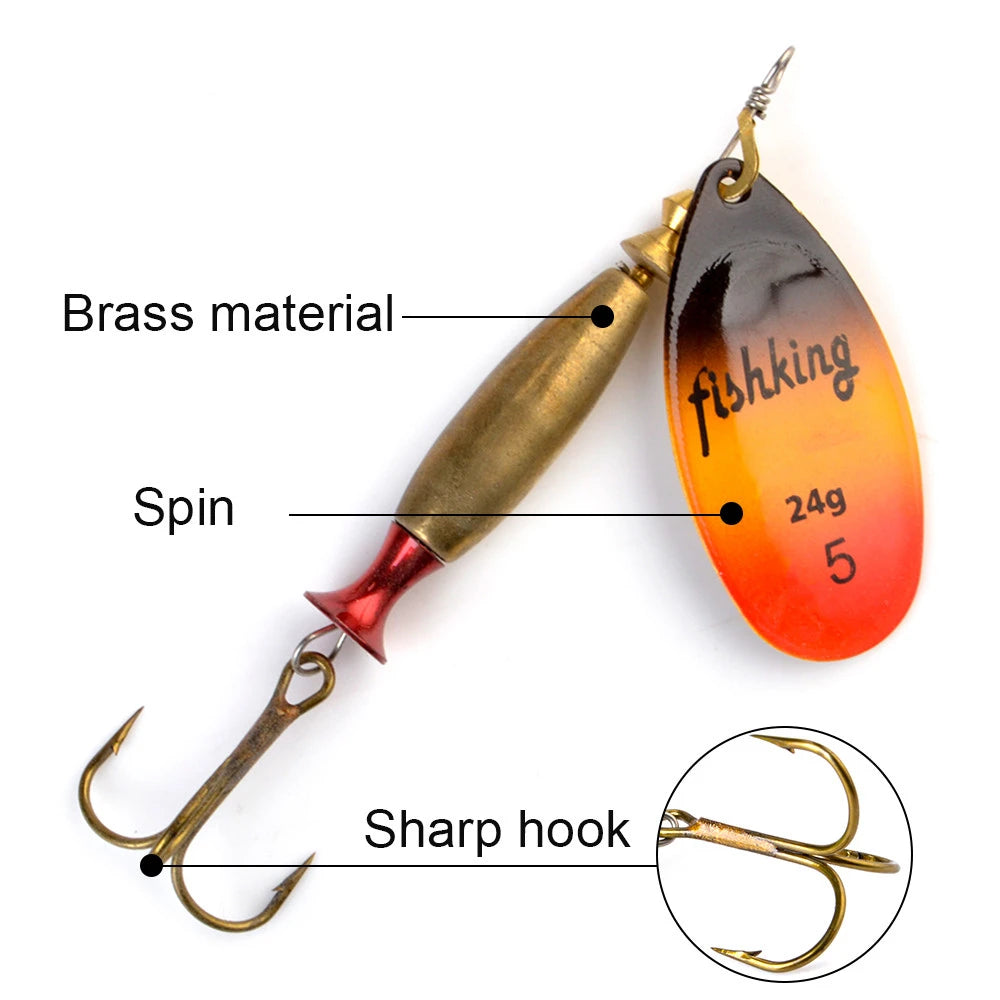 Long Cast Spinner Bait Fishing Lure 4#-18g 5#-24g Rotating Metal Spinbait Spoon Lures pike With Treble Hooks fishing Accessories The Clovii's Extravaganza!!!