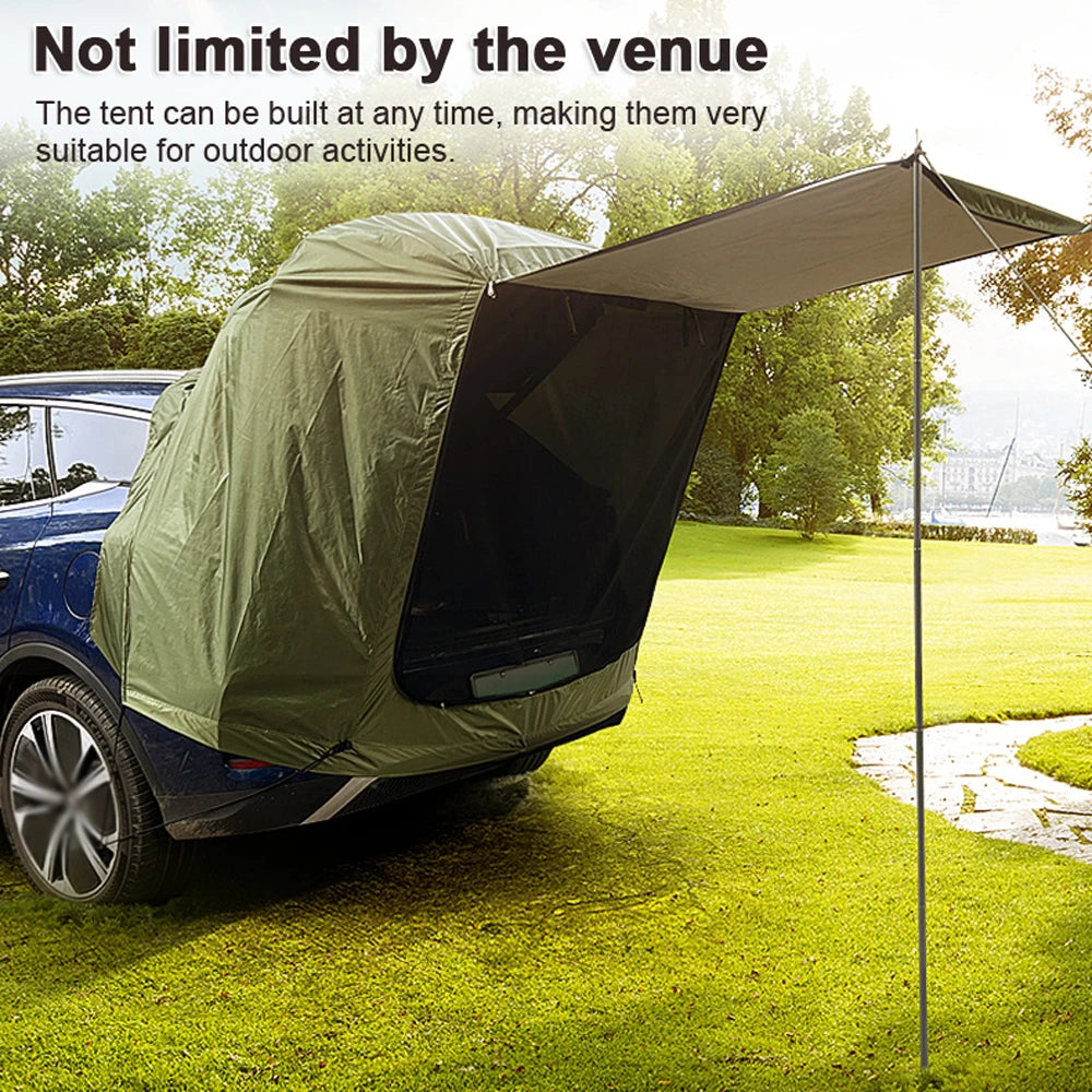 Camping Car Rear Tent Outdoor Car Trunk Tent w Canopy Car Trunk Extension Tent Sunshine-Proof Camping Equipment Travel Supples CMBs Fishing and Outdoor Gear